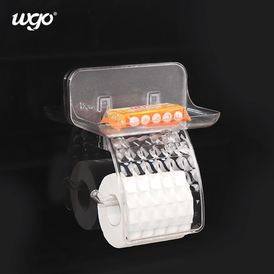 Sondajsız WGO Sabunluk ve Mendil Tutacağı Entegre Şeffaf Banyo Rafı