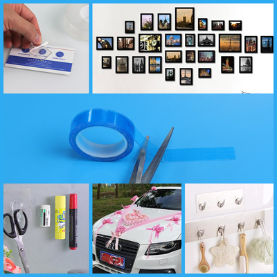 Dekoratif Ürünler İçin Yeniden Kullanılabilir Çift Taraflı Yapışkan İzsiz Bant Ev DIY Tasarım Kendinden Yapışkanlı Montaj Bandı