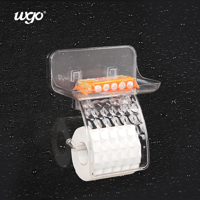 WGO Şeffaf Banyo Duvar Montajlı Tuvalet Kağıdı Sahibi Telefon Depolama Rafı ile Tissue Roll Dispenser