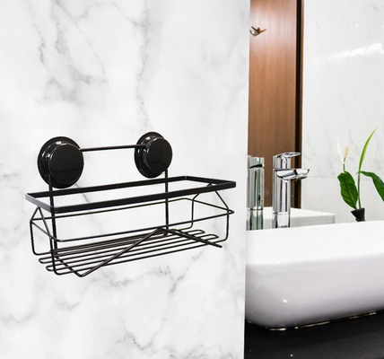 Siyah Oksitlenmiş Banyo Caddy Tutucu Vantuz Sabit Paslanmaz Çelik SS201