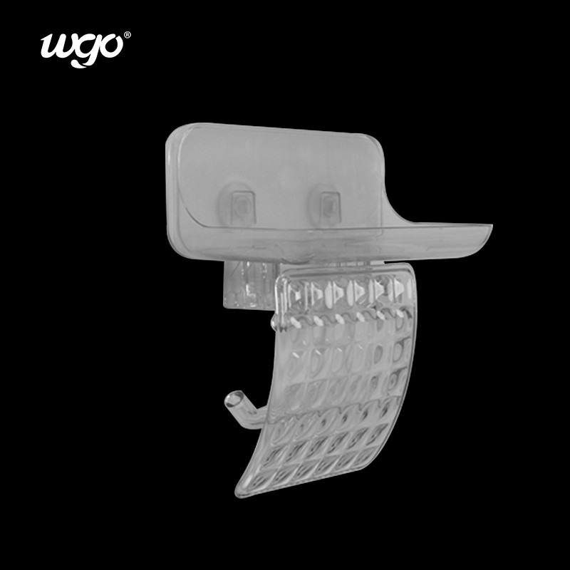 WGO Şeffaf Banyo Duvar Montajlı Tuvalet Kağıdı Sahibi Telefon Depolama Rafı ile Tissue Roll Dispenser